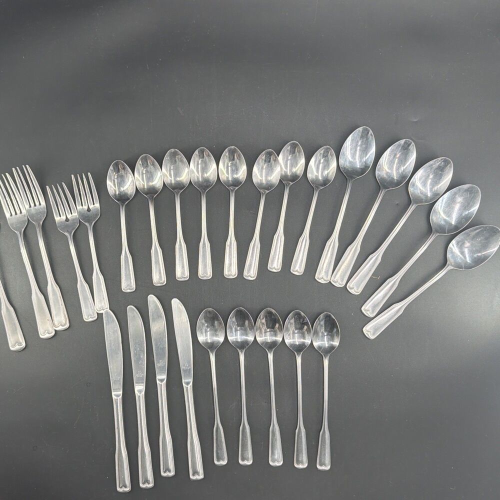 VTG Lifetime Cutlery LUC Stainless Flatware Set MCM Retro Scrolls Japan